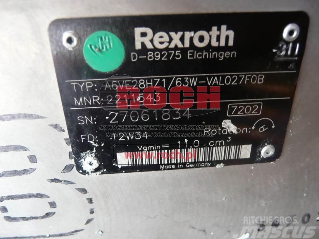 Rexroth A6VE28HZ1/63W-VAL027F0B 2211543 Motori za građevinarstvo