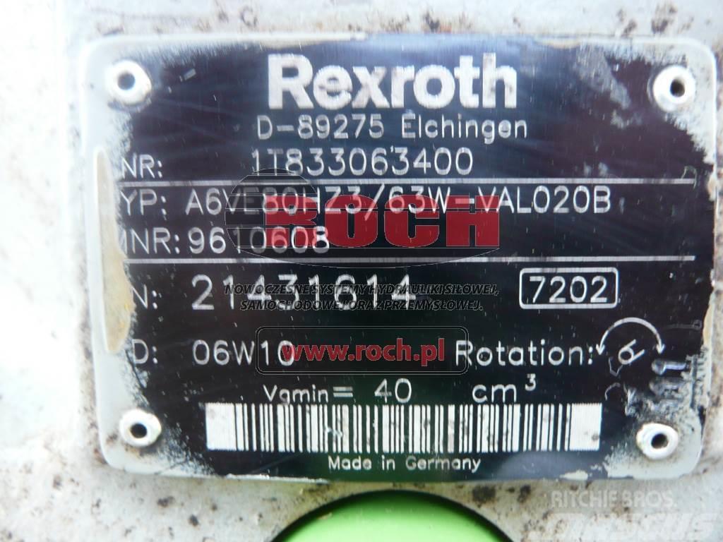 Rexroth A6VE80HZ3/63W-VAL020B 9610608 1T833063400 Motori za građevinarstvo