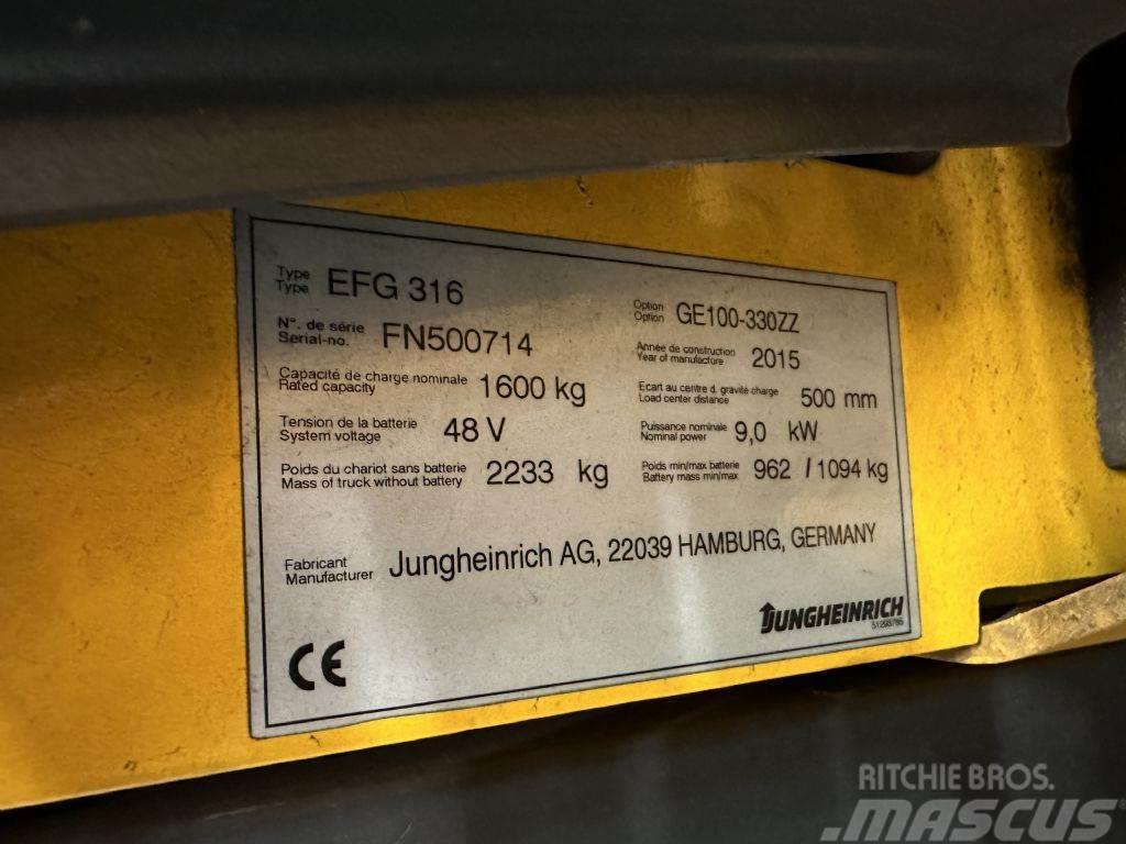 Jungheinrich EFG 316 - FREIHUB-Mast !!! Električni viljuškari